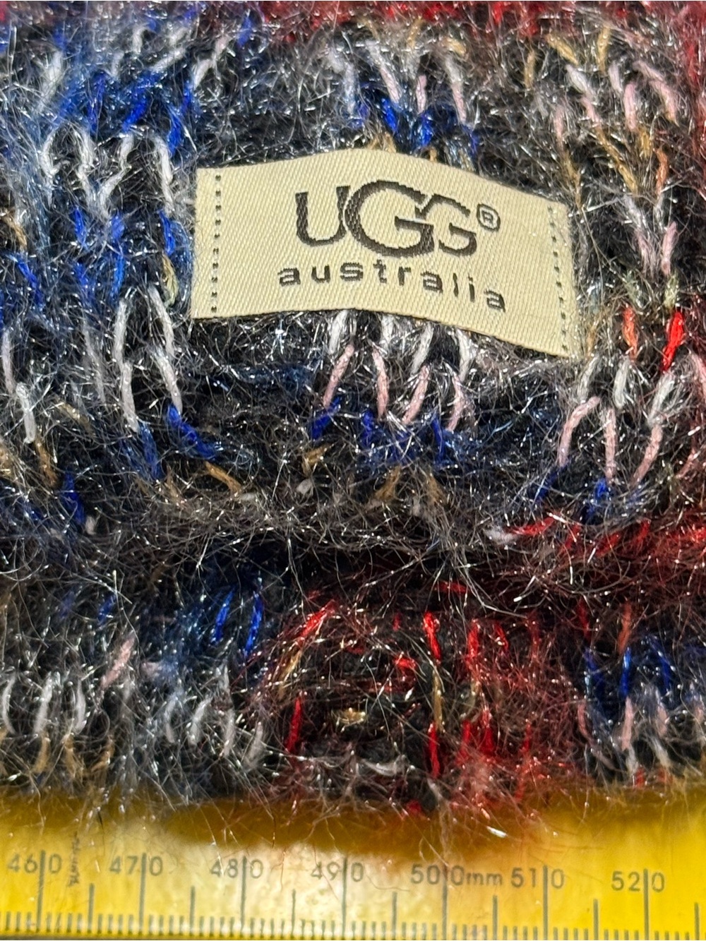UGG Women’s Multi-Color Knit Pom Beanie - Black Pom - Picture 2 of 5